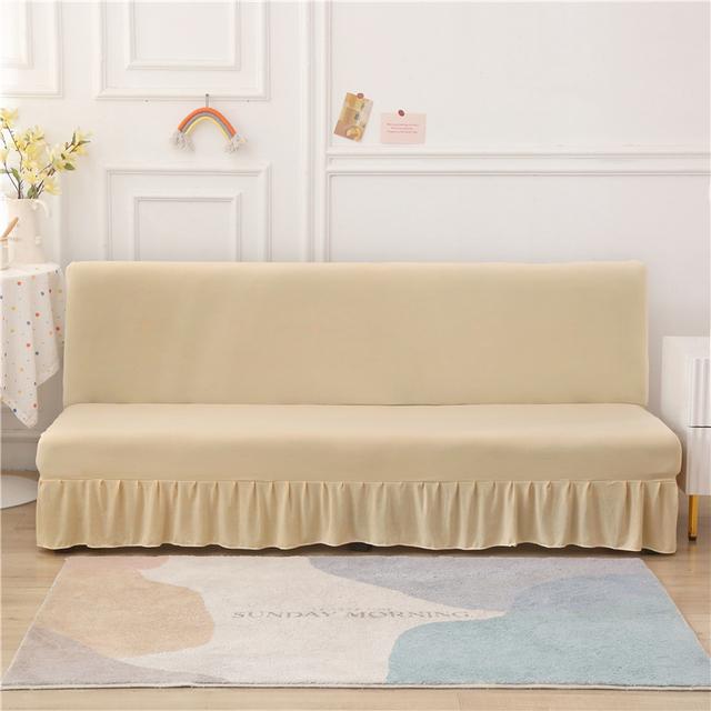 Nordic Solid Color Sofa Bed Cover Elastic Spandex Armless Sofa Slipcovers Folding Sofas Skirt Cover For Living Room Home Decor