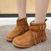 Flats Snow Ankle Boots for Women Tassels Suede Shoes Designer Fashion Winter Chelsea Boots Trend Gladiator Femme Chaussures