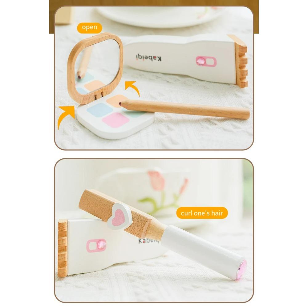 Children's Makeup Bag, Toy Play, Wooden Princess Simulation Makeup Tool, Little Girl Gift