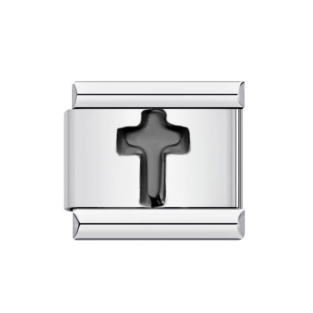 Глазурь черная 26 английских букв AZ итальянские звенья шарм подходит 9 мм нержавеющая сталь женщины мужчины браслет DIY изготовление ювелирных изделий