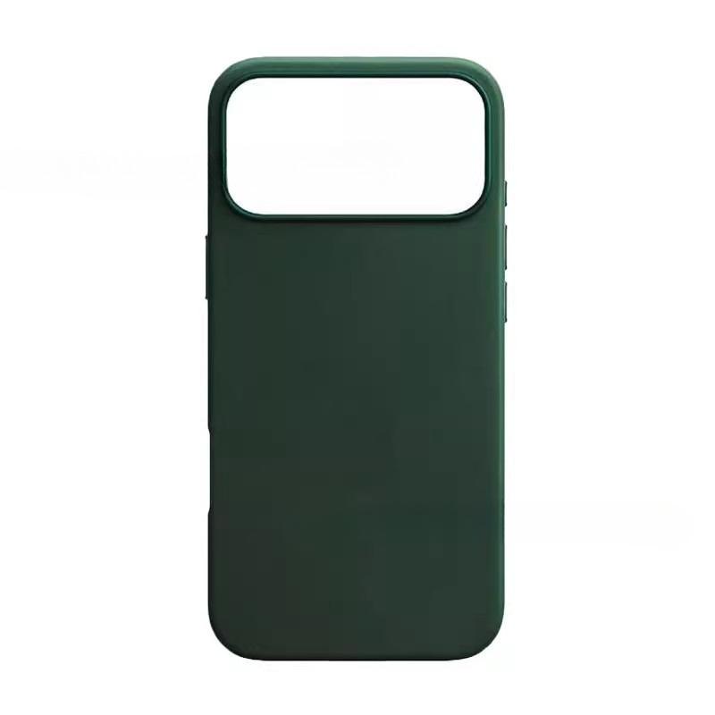 Plain Leather Phone Case for iPhone 17 Pro Max 17Air Wireless Charging Built in Chip&Magnetic Animation Metal Button Back Cover