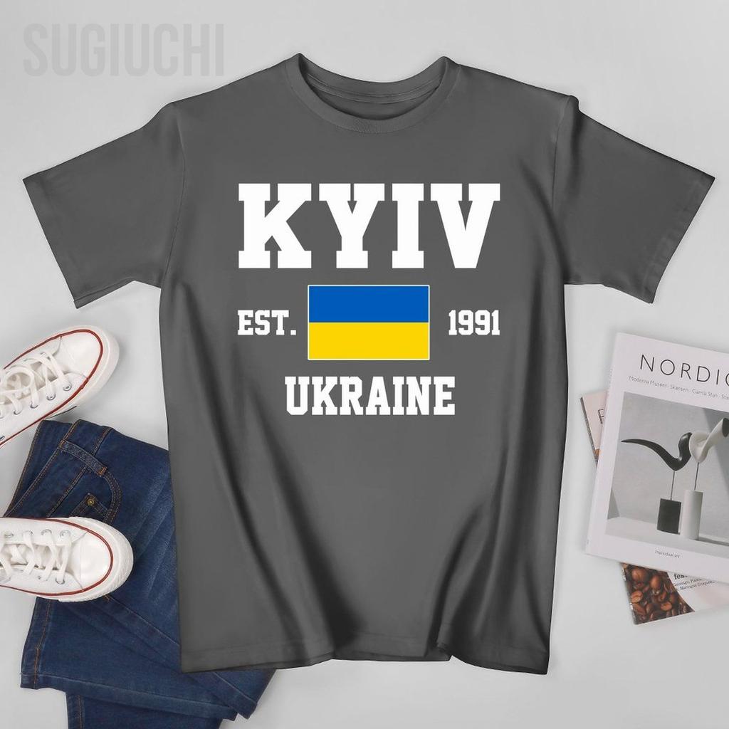 Флаг Украины Основан в 1991 году Киев Унисекс Футболка Футболки Футболка С круглым вырезом Футболки Унисекс Одежда для мальчиков 100% Хлопок