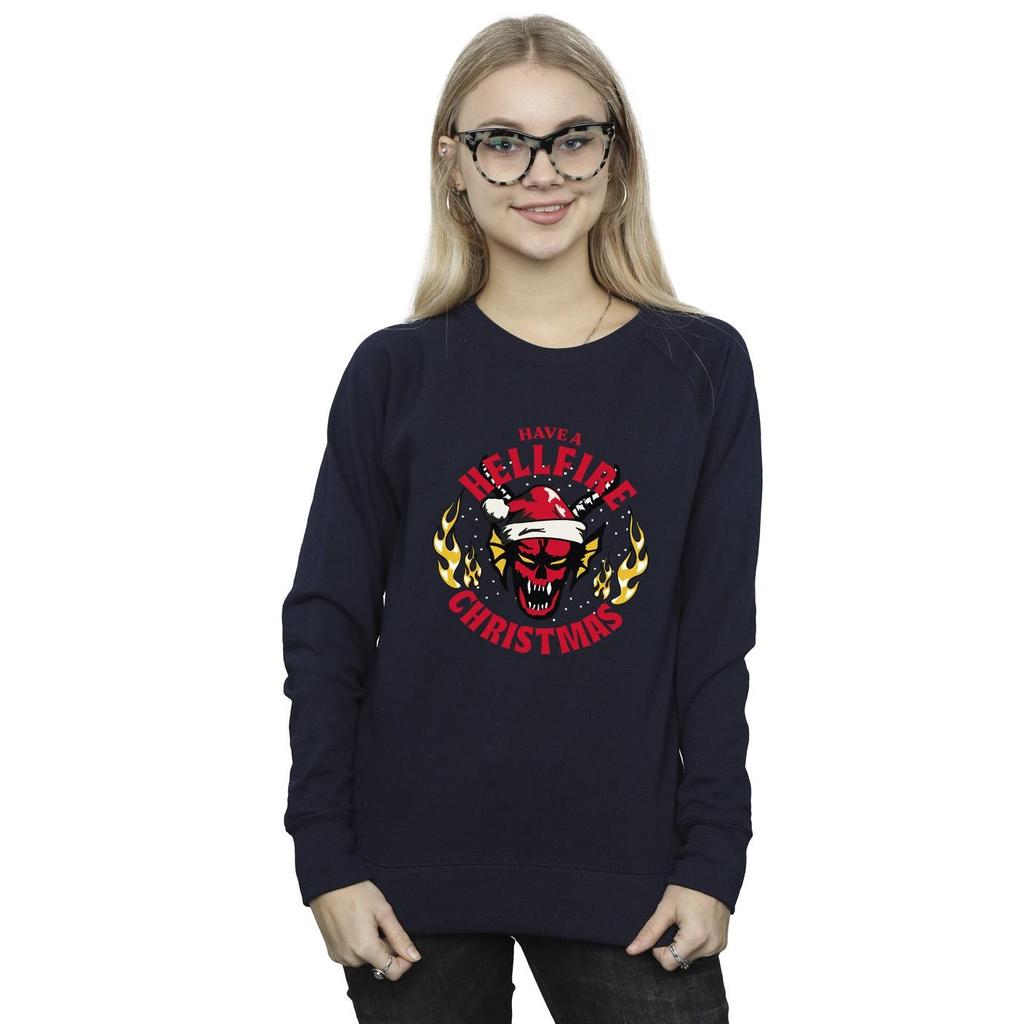 Netflix Womens/Ladies Stranger Things Hellfire Christmas Sweatshirt