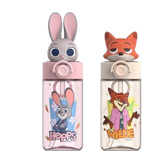 Zootopia Nick And Judy Plastic Straw Cup With Tritan Material For Kids