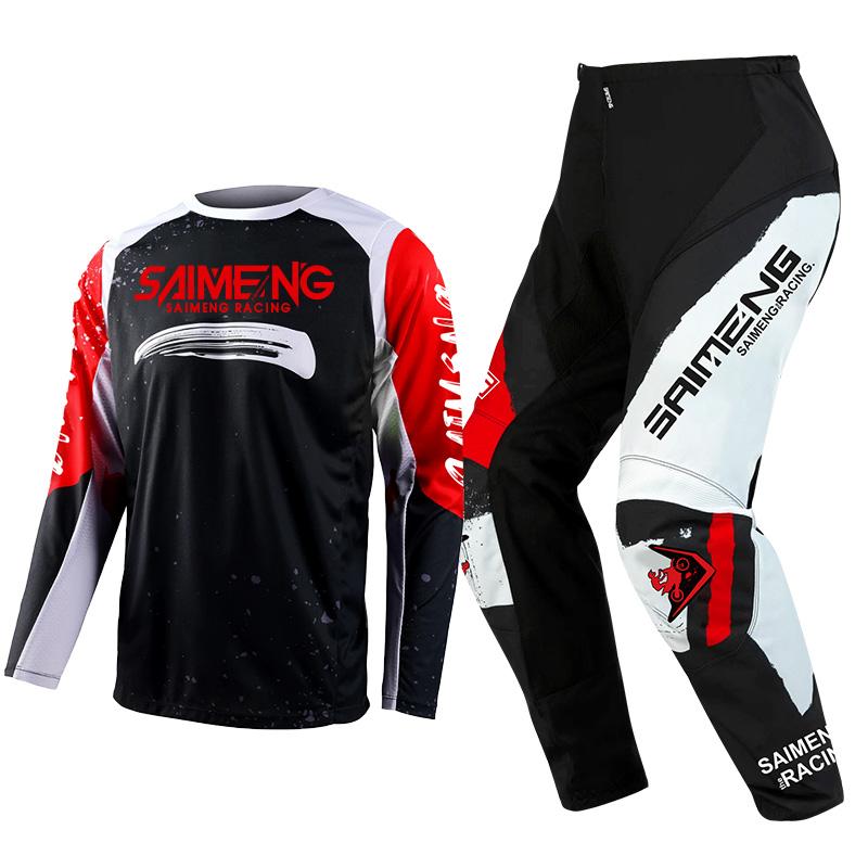 Комплект экипировки для мотокросса для детей 4 5 6 7 8 9 10 11 12 13 лет Молодежный детский мотоциклетный костюм для мальчиков и девочек, майка, штаны, гоночный костюм для бездорожья, эндуро, мотокросса, горного велосипеда