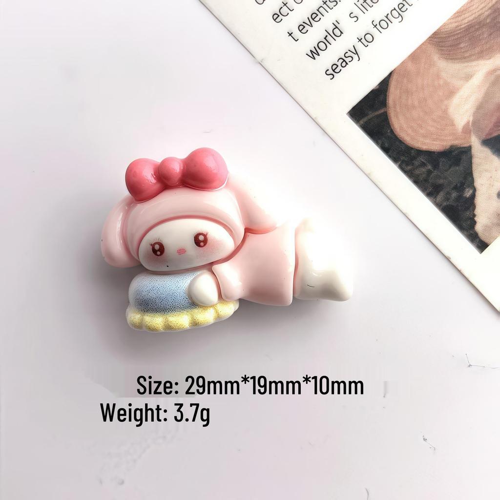 Cute Cartoon DIY Resin Ornaments: Sanrio Swimming Series Hair Clips, Phone Cases & Shoe Buckles