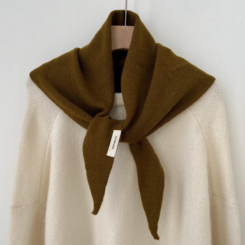 Premium Australian Wool Women's Spring Scarf - Solid Color Cashmere Triangle Shawl & Neck Warmer