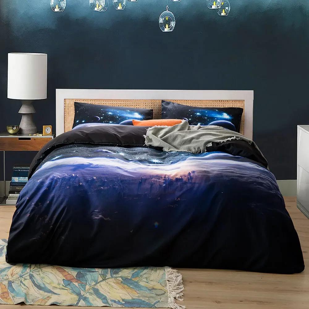 Комплект постельного белья Space star 3d Galaxy Single double Twin/Queen 2pcs/3pcs комплекты постельного белья Universe Outer Space Themed