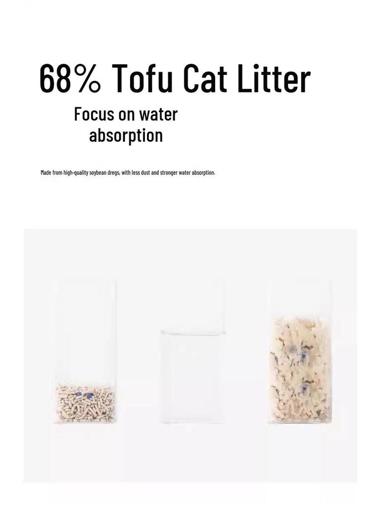 Pidan Dust-Free Deodorizing Cat Litter: Classic Tofu-Bentonite Mix with Coffee Scent, 4 Bags.