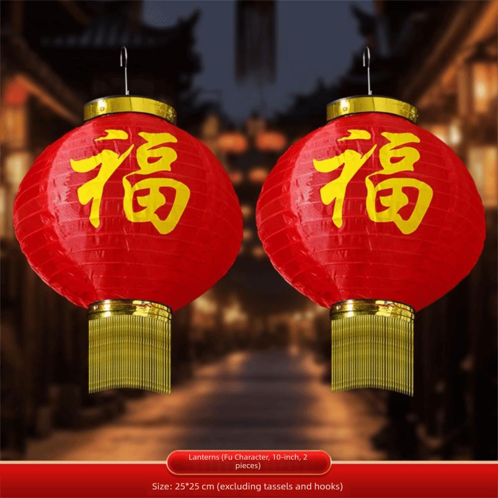 Chinese Style Red Ball Lantern String Fu Character Door Lantern Pendant Wedding