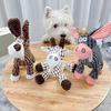 Petsboro Bite Buddy Donkey Chew Toy Плюшевая пищащая игрушка для собак Агрессивные жевательные игрушки Интерактивная мягкая игрушка для прорезывания зубов для маленьких и средних собак