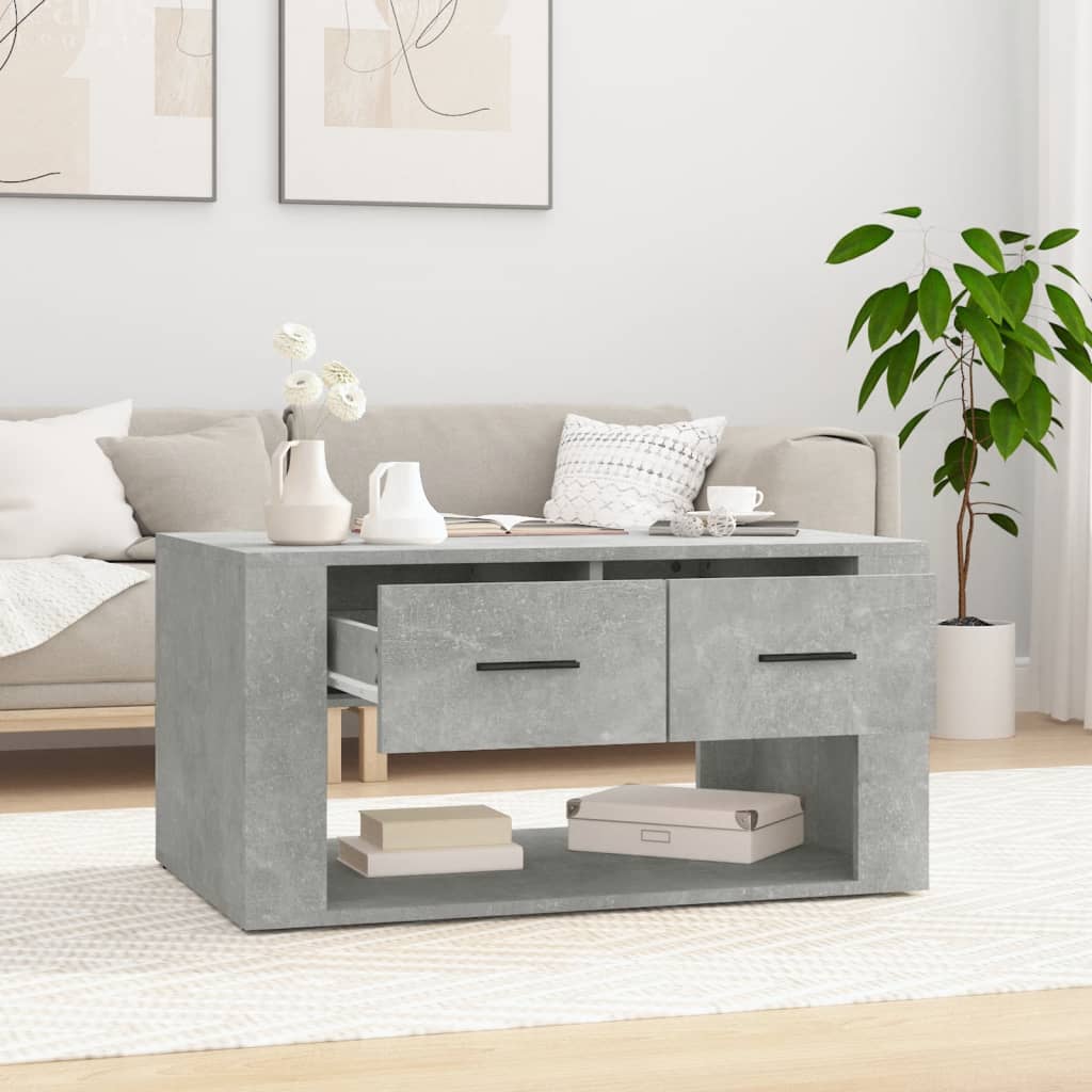 Coffee Table Concrete Gray 80 x 50 x 40 cm Particleboard