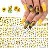 12 Designs Sunflower Nail Stickers Floral Flower Nail Art Water Decals Transfer Foils Sunflower Nail Art Decals Set