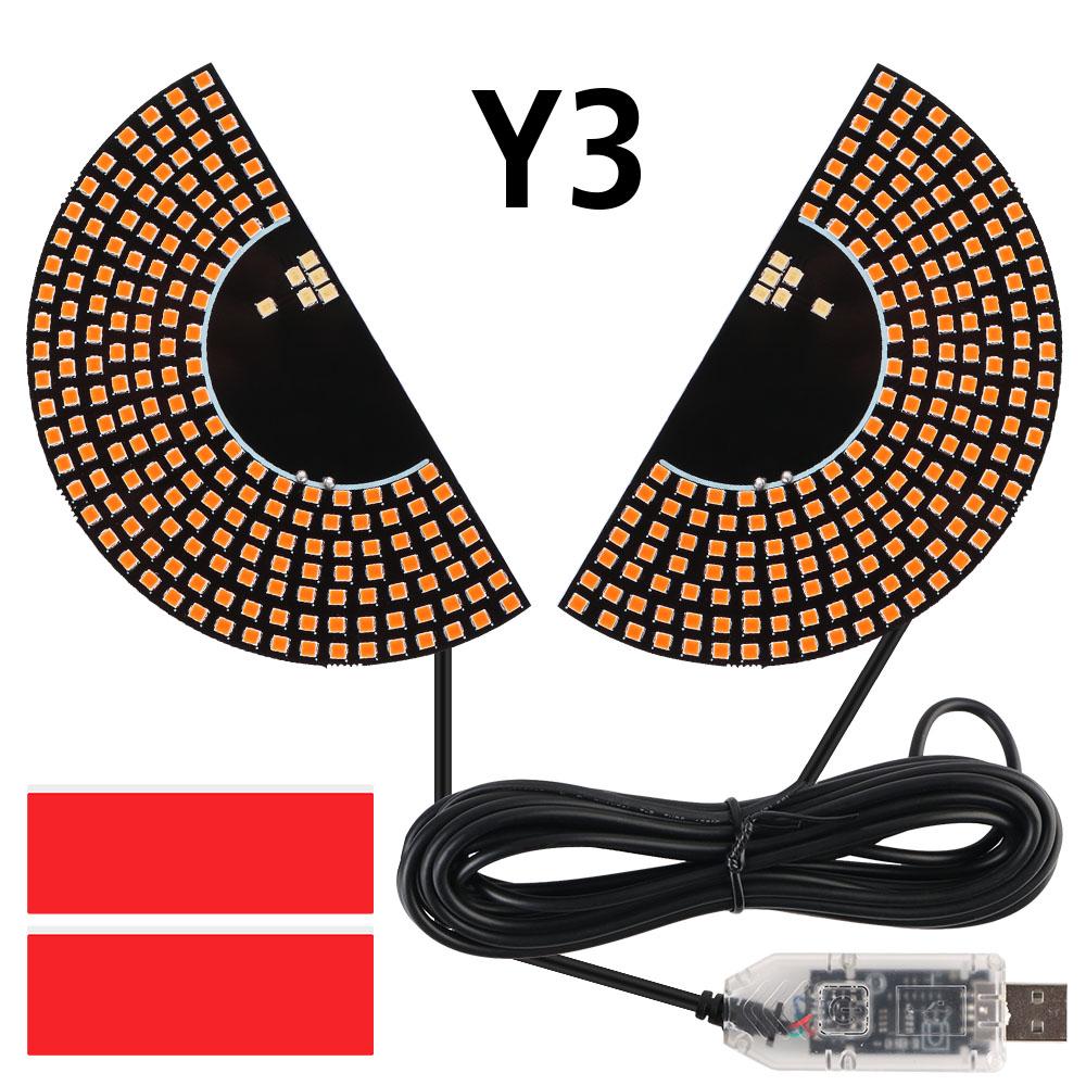 Мигающий светодиодный декоративный свет, светодиодные сигнальные огни, панель, свет «дьявольские глазки» для лобового стекла автомобиля, USB, светящийся гибкий светодиод для лобового стекла автомобиля