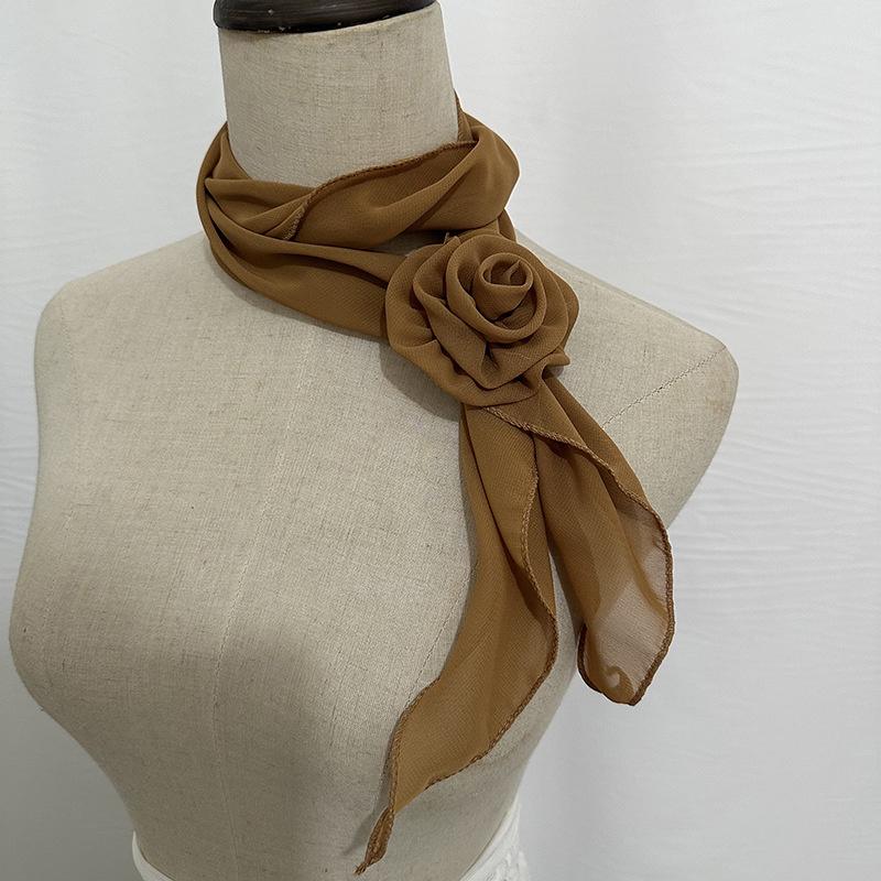 26 Colors Decorative Headscarf Solid Pink Rose Knitted Scarf Shawl Shawl Flower Sunscreen Headscarf Ladies Office Scarf