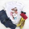 New Arrival Funny Round Neck Tshirt Women Simple T-Shirt Cartoons Short-Sleeve New Tee Basic T Shirt Ladies Top Female Summer