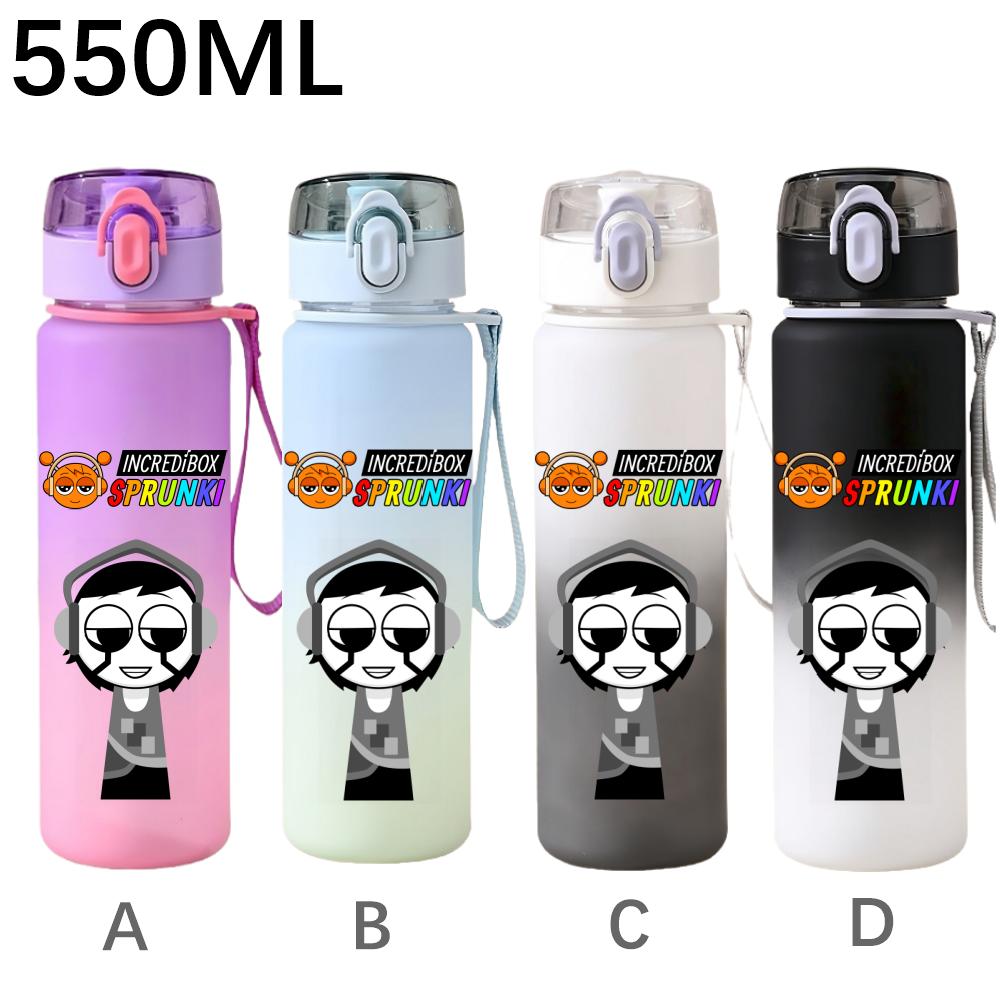 High Quality 550ml Game Sprunki Gradient Sports Water Bottle Cartoon Leak-proof Portable Drinking Bottles Outdoors Sports Fitness Water Cup