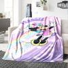 Rainbow Minnie Celebration Flannel Blanket Super Soft Warm Cozy Blanket For Sofa Bed Office Travel Allseason Home Decor Gift