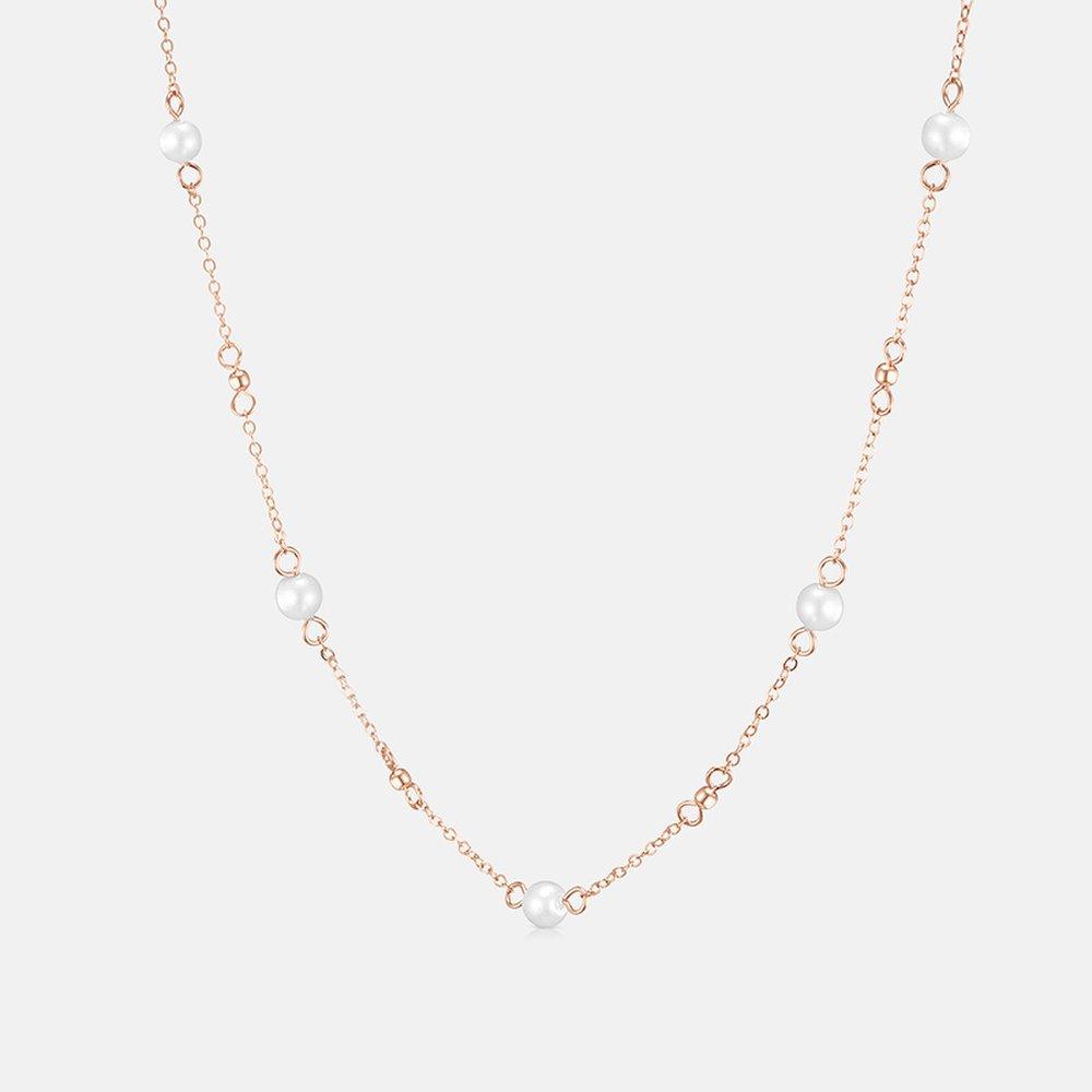 Rene Perla Sterling Silver Rose Necklace 42cm A243Sn9112Rph