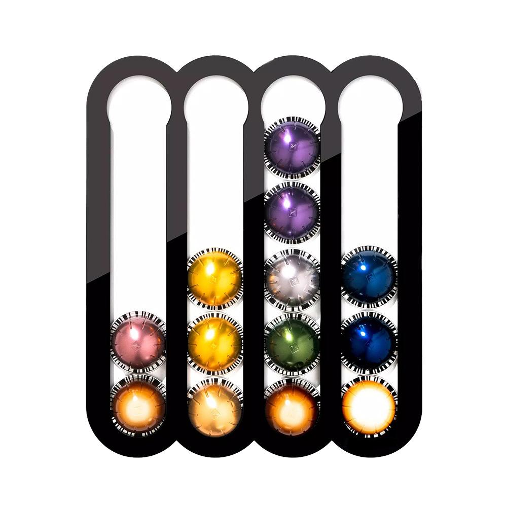 1pc Magnetic Coffee Capsule Storage Holder Holds Up To 20 Coffee Bags And Is Suitable For Mounting On Refrigerators And Freezers.