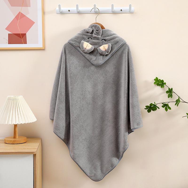 Hooded Quick-Dry Baby Bath Towel & Poncho for Newborns and Kids - Absorbent & Thickened Swaddle