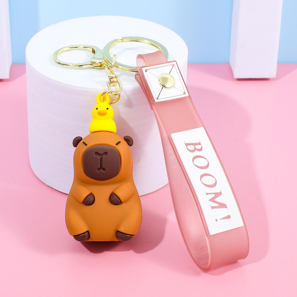 Creative Cute Capybara Keychains For Car Keychain Anime Cartoon Capibala Pendant Women Doll Keyring Charm Holiday Gifts Jewelry
