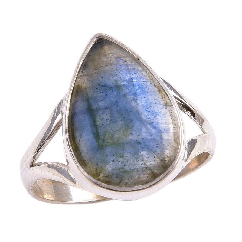 Natural Labradorite Gemstone 925 Solid Sterling Silver Jewelry Ring Size 7 J9s08