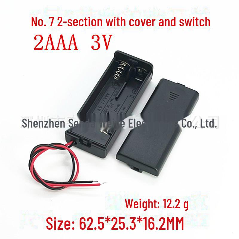 Батарейный отсек типа AAA с крышкой, переключателем и штифтом — вмещает 1/2/3/4/6/8 батареек, расположенных рядом.