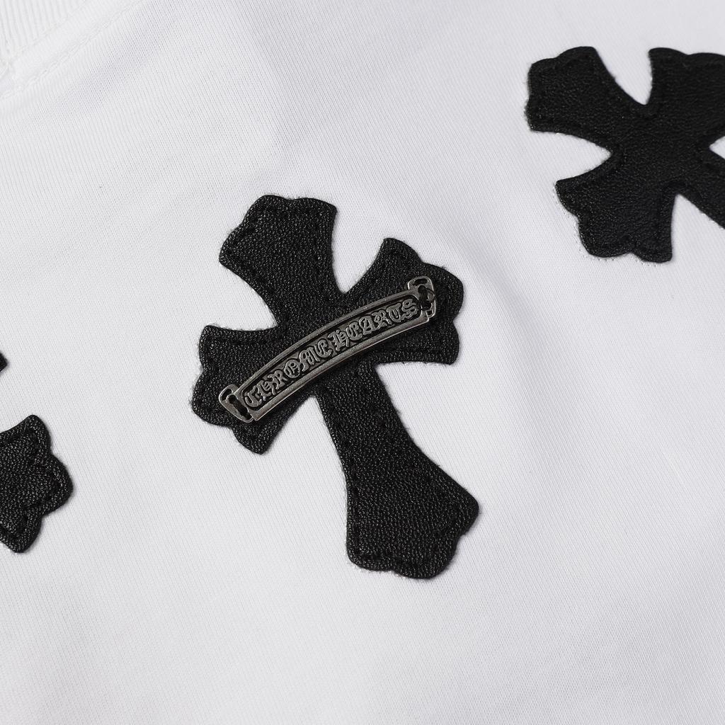 9989 CHROME HEARTS 2025 Летняя новая высококачественная хлопковая футболка с круглым вырезом, свободная, большого размера, для мужчин и женщин, парная футболка