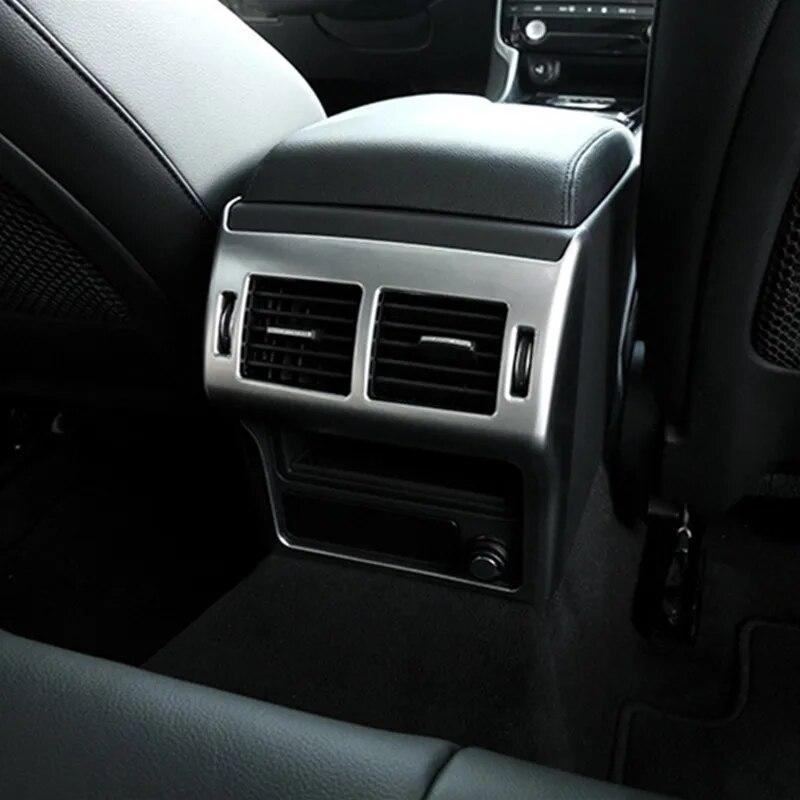 Стайлинг автомобиля, внутренний подлокотник, задний кондиционер, вентиляционное отверстие, рамка, крышка, наклейка, подходит для Jaguar XE X760 XF, автомобильные аксессуары