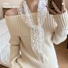 Embroidered Lace Headband Floral Printed Skirt Curtain Elegant Lace Triangle Scarf  Ladies