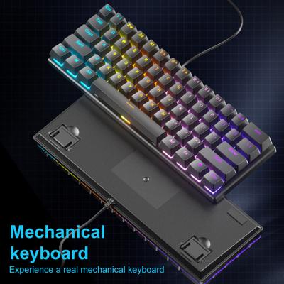 61-клавишная механическая клавиатура с эффектами RGB-подсветки, эргономичный дизайн, регулируемая универсальная проводная игровая клавиатура Plug-Play