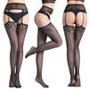 Sexy Lingerie Lace Transparent Sling Net Stockings Black Sexy Free Off Waist Fishnet Stockings Non Slip Garter