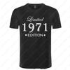 Мужская футболка 'Сделано в 1971' Топы Ограниченная серия 1971 Футболки с коротким рукавом Летняя Забавная Классический Простой Стиль Печатная футболка Топы