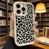 Черный Чехол для Телефона с Рисунком Леопарда из Мягкого ТПУ для iPhone 17 16 15 14 13 12 11 Pro Max Plus Ударопрочный Противоскользящий Чехол