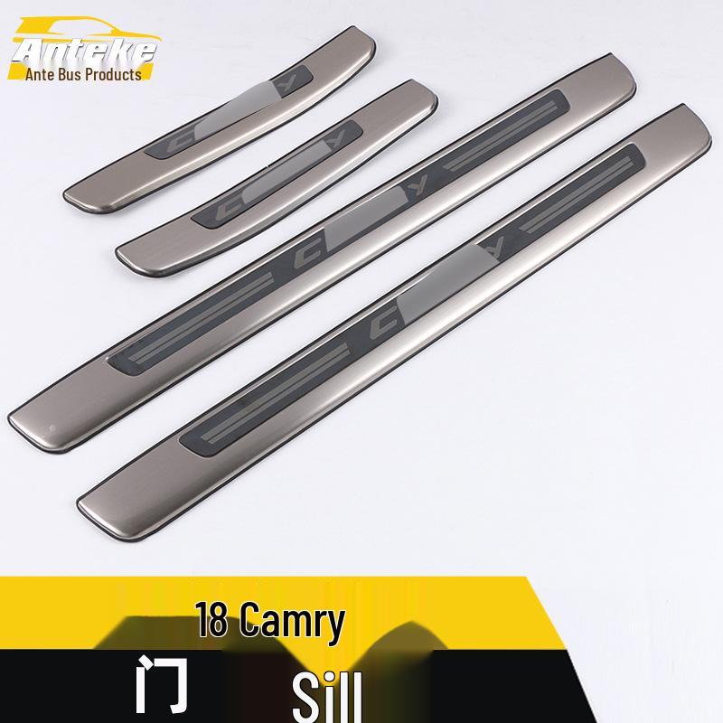 Stainless Steel Sill Strip Trim for 18 Camry Models - Welcome Pedal Accessory
