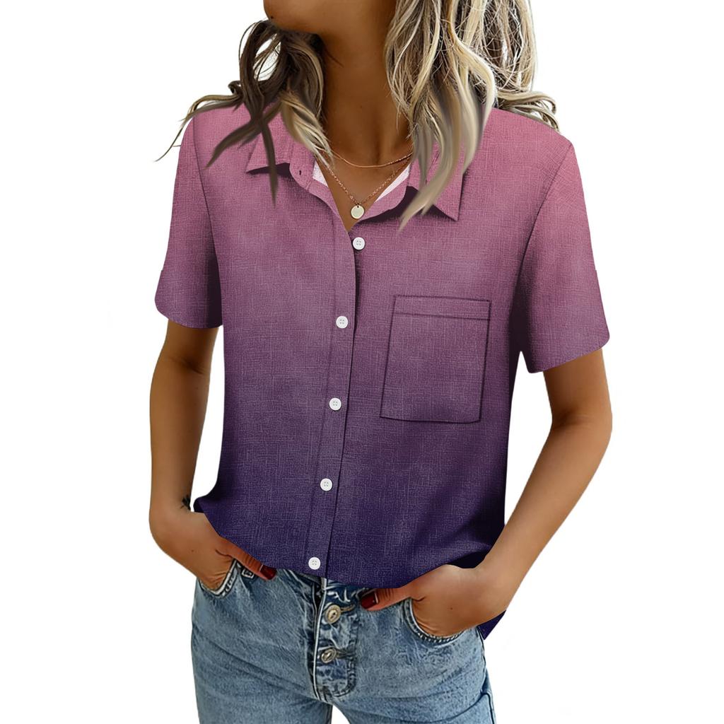 Женские блузки с коротким рукавом, рубашки на пуговицах, деловые повседневные нарядные рабочие топы, летняя весенняя одежда