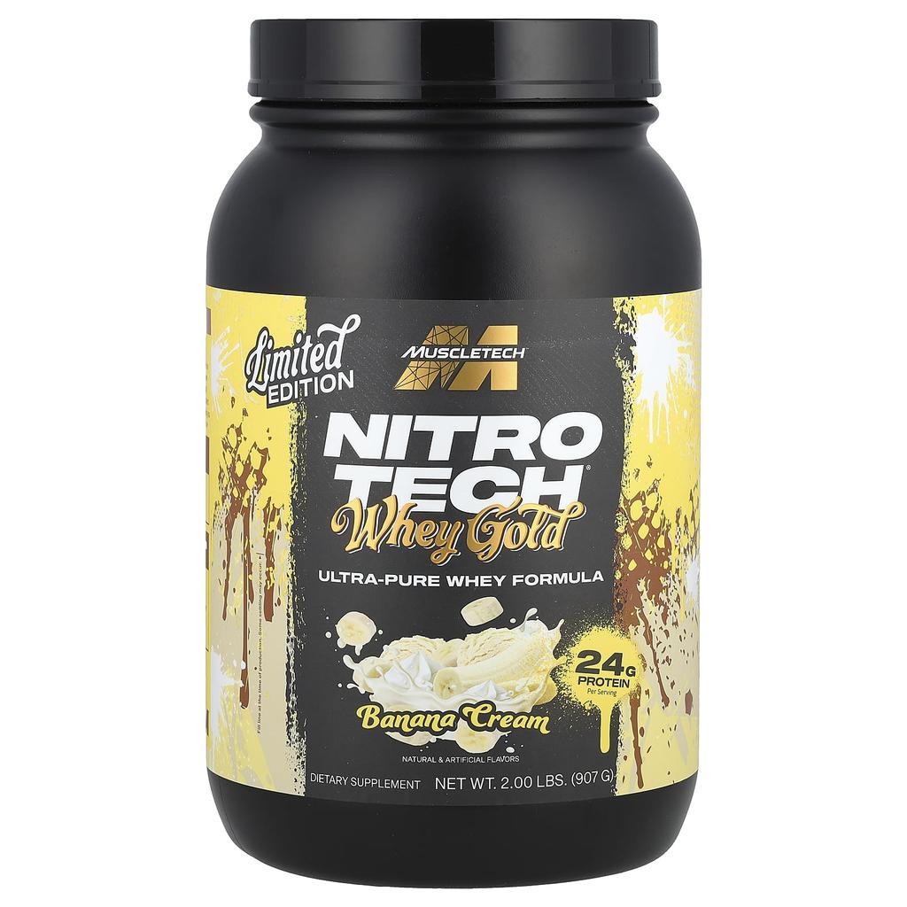 Muscletech Nitro Tech® Whey Gold, Banana Cream, 2 Lbs (907 G)