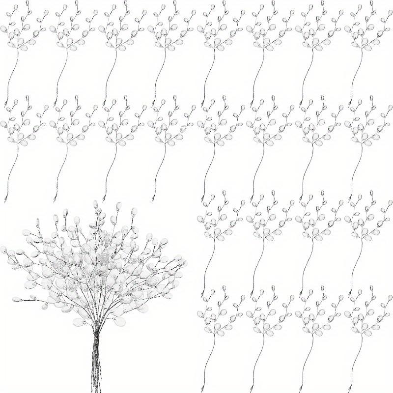 10 шт. искусственных букетов с акриловыми бусинами, каплями, хрустальными цветочными стеблями, ветками, бисерными нитками, свадебными палочками, украшениями для свадьбы, поделки своими руками