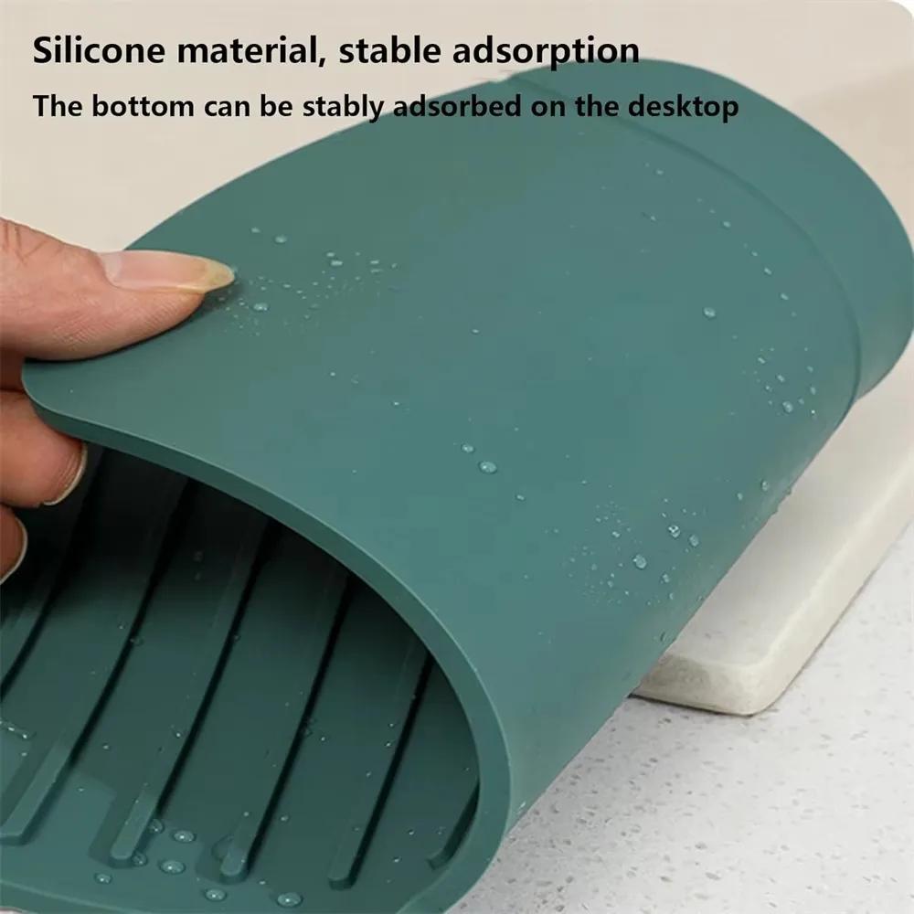 1-3pcs High Quality Silicone Tap Mat,Sink Splash Guard,Kitchen Tap Silicone Drain Mat, Silicone Tap Handle Drip Catcher Tray