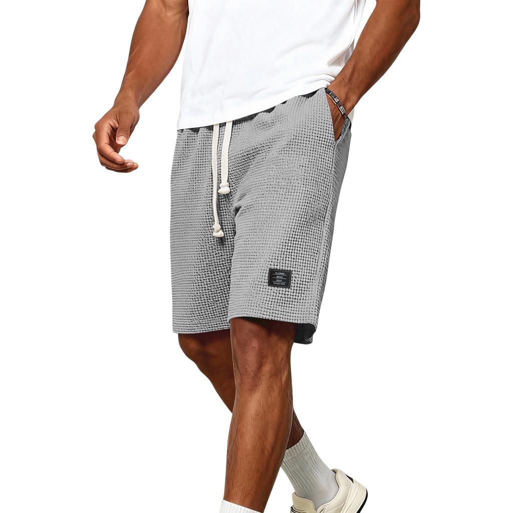 Men's Summer Drawstring Straight Leg Shorts Casual Loose Sports Shorts