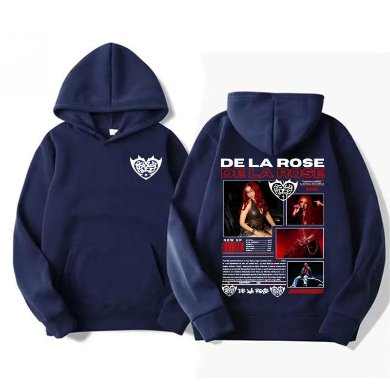 Singer De La Rose New Album Tour Merch Hoodies Men Women Fashion Hip Hop Aesthetic Sweatshirts High Quality Casual Fleece Hoodie