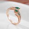 Kinel Green Zircon Silver Color Elemental Ring For Women Luxury Fine Jewelry Rose Gold Color Ring Gift