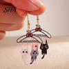 Whimsical Animal Theme Accessories 1 Pair Cute Cat Dangle Drop Earrings for Women, 2D Acrylic Cartoon Kitten Playful Accessory Gift Hang on