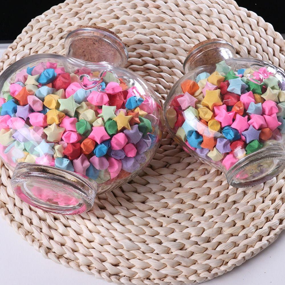 Peach Heart Shape Wishing Bottle Craft Storage Bottle Creative Drift Bottle  for Home