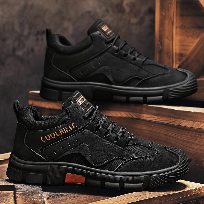 Модные мужские кроссовки 2024 года, осень, новая рабочая обувь, нескользящая, легкая, устойчивая к запахам, износостойкая, со шнуровкой, удобная, хлопковая обувь для отдыха на природе
