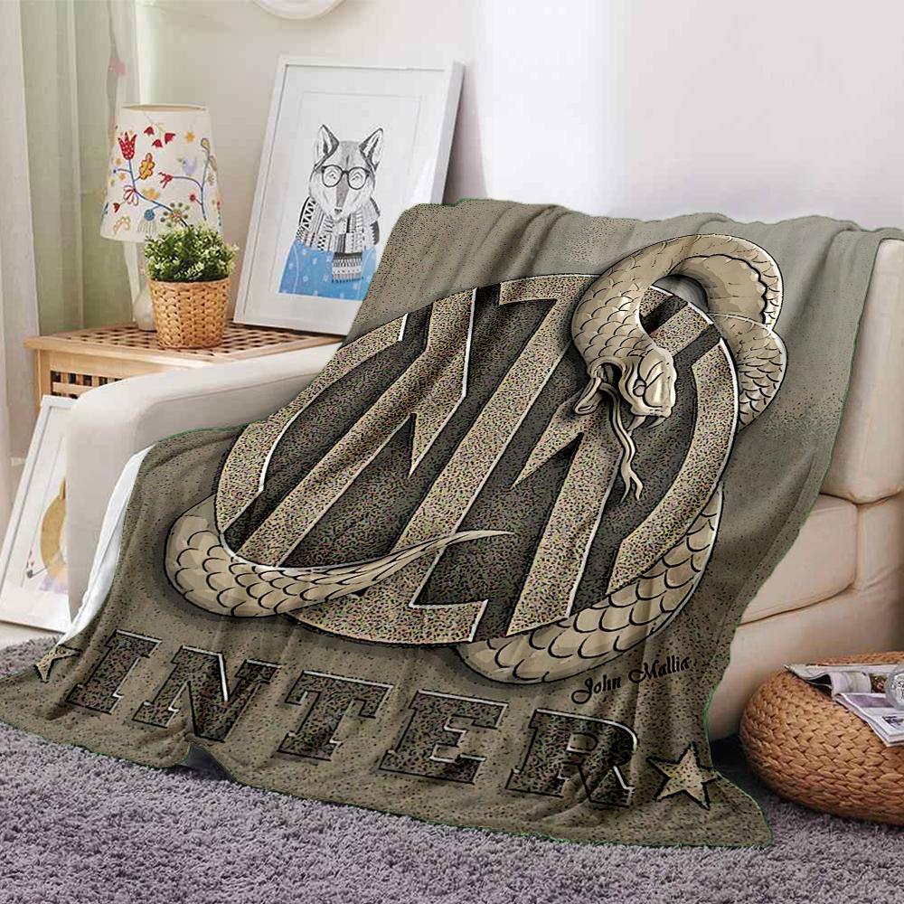 Snake Inter Milan Logo Blankets Flannel Printed Breathable Warm Throw Blanket for Home Office Bedspreads 0708a92