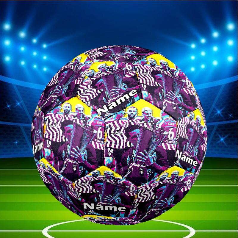 Custom Name Personalized Atletico Madrid-A Print Size 5 Soccer Ball Training & Match Football, for Team, Kicking, Gift for Football Enthusiasts