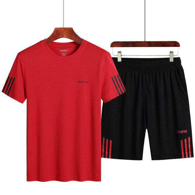 Mens Tracksuit Sportwear Set Casual Running Fitness Two -Piece Set