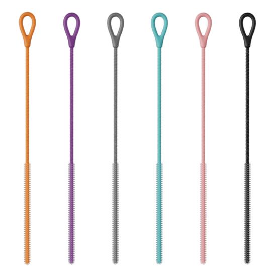 Набор из 2 силиконовых щеток-соломинок для глубокой очистки от пятен от пищевого чая с молоком